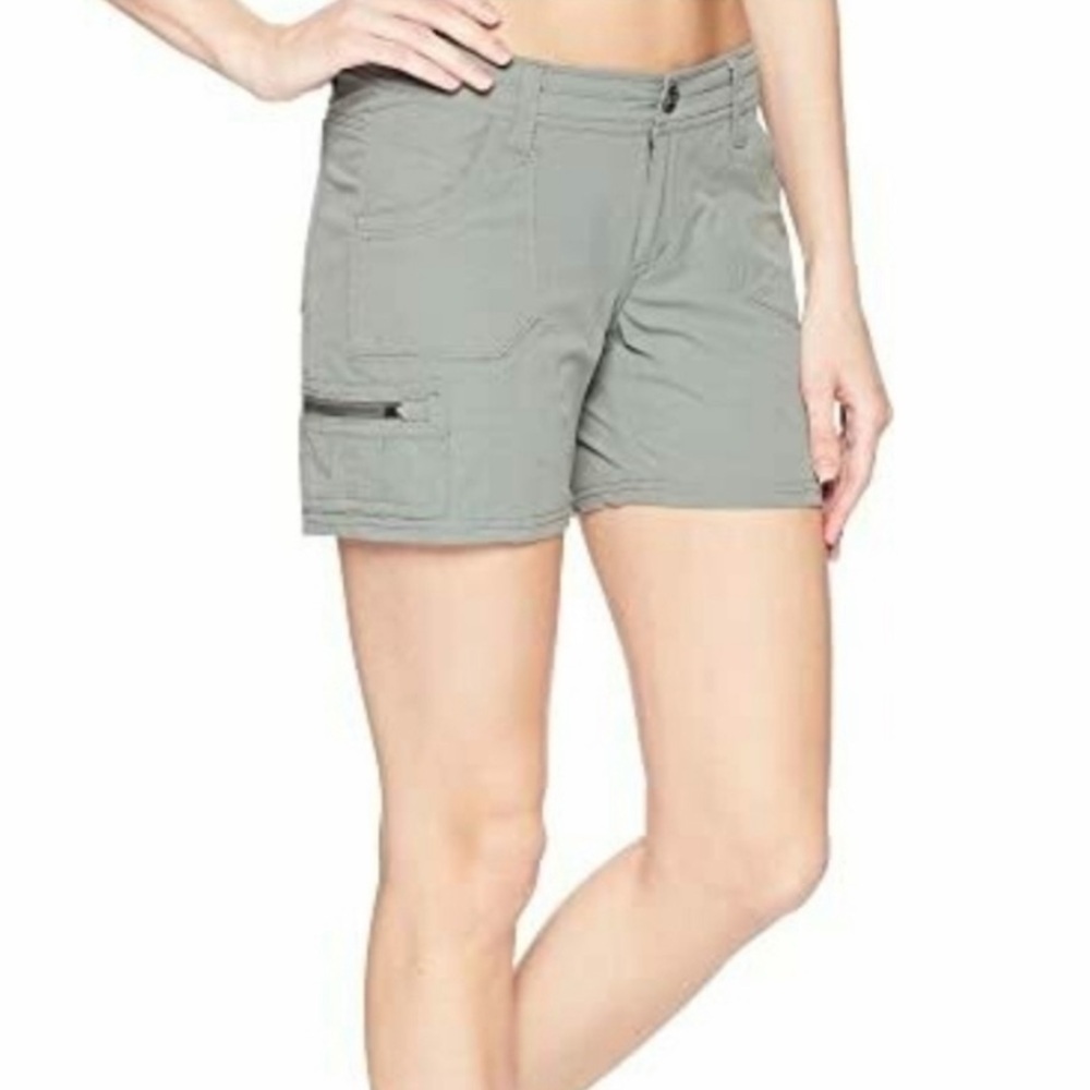 Kuhl Horizn Hiking Shorts Size 4 Green Ripstop 4” Zipper Pockets Nylon UPF 50